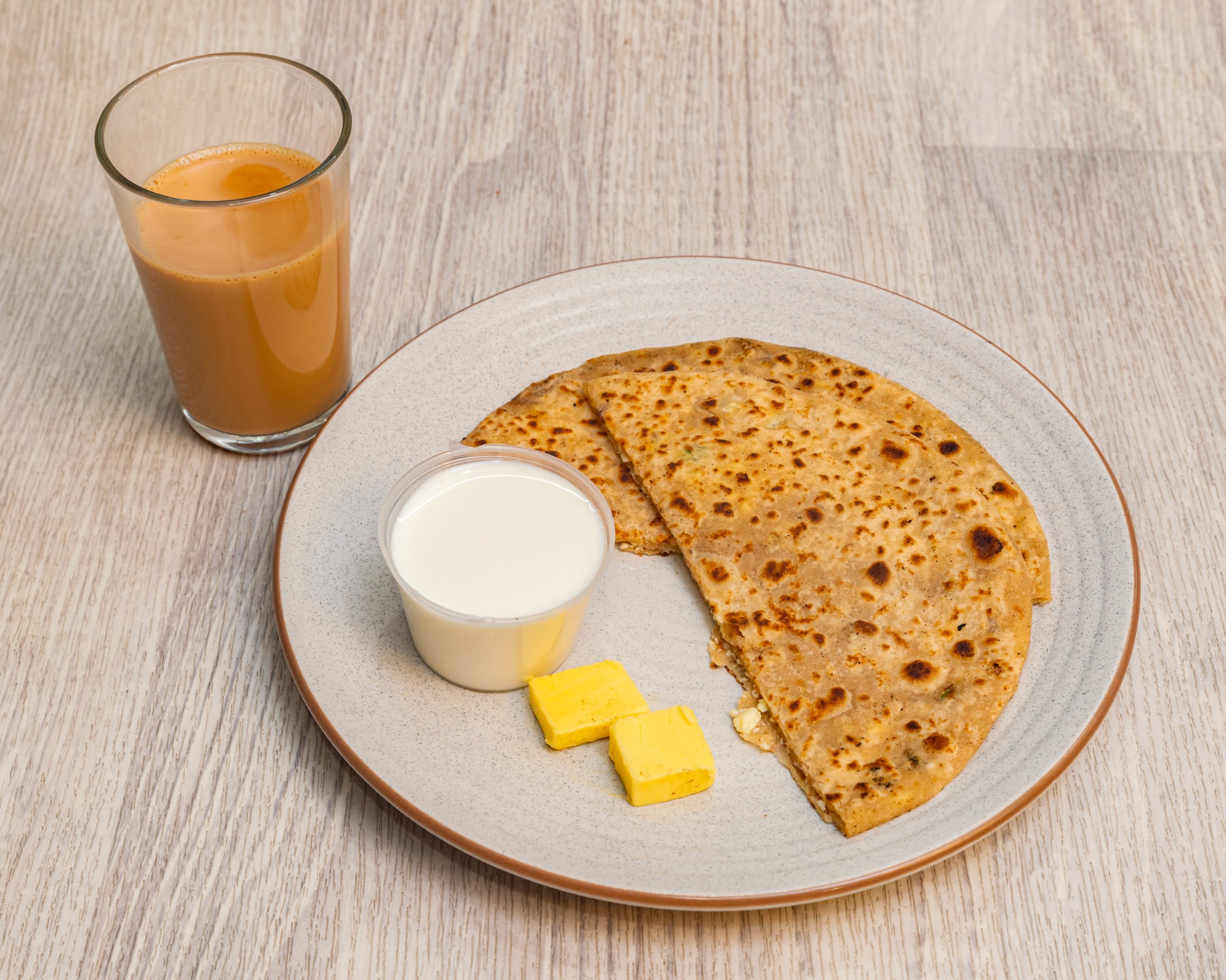 Chai and paneer parantha
